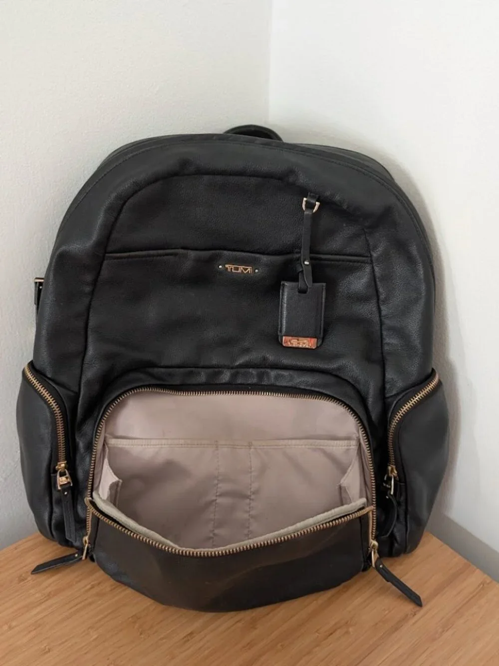 TUMI Voyageur Leather Calais Backpack - Black Leather